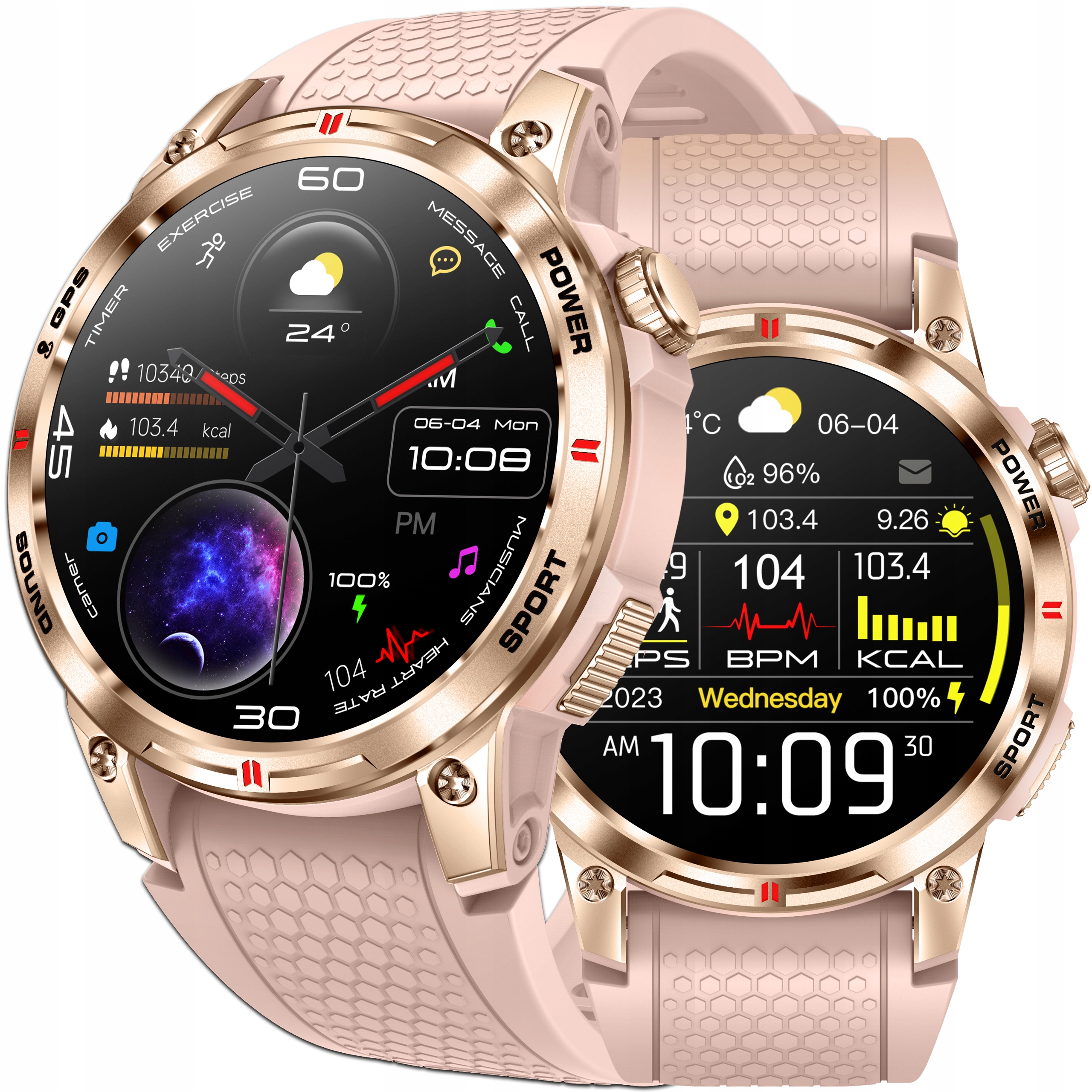 Smart hodinky JG Smart JGR Active Pro GPS Damski Smart Watch złoty